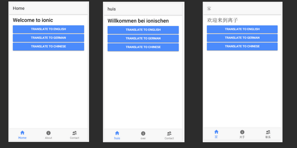 Ionic 3 Multi Language Example
